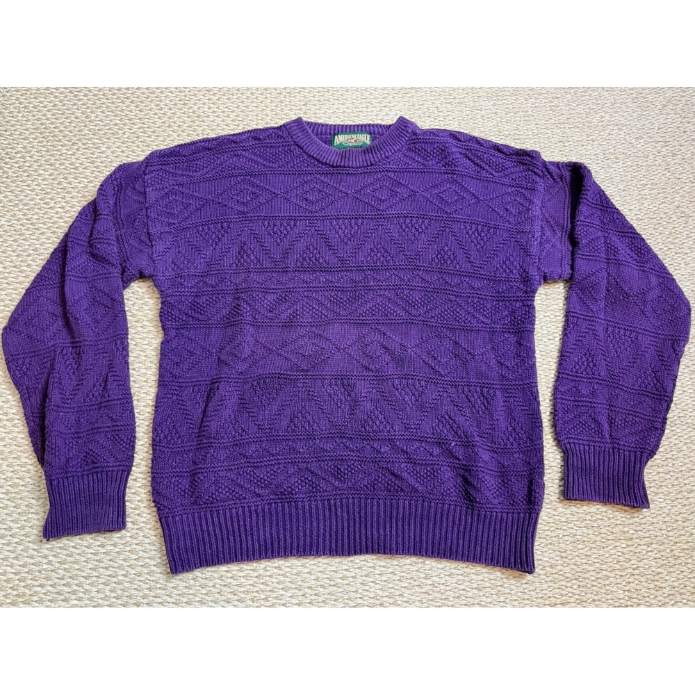 Vintage American Eagle Outfitters Mens  Textured Knit Sweater cable grandpa